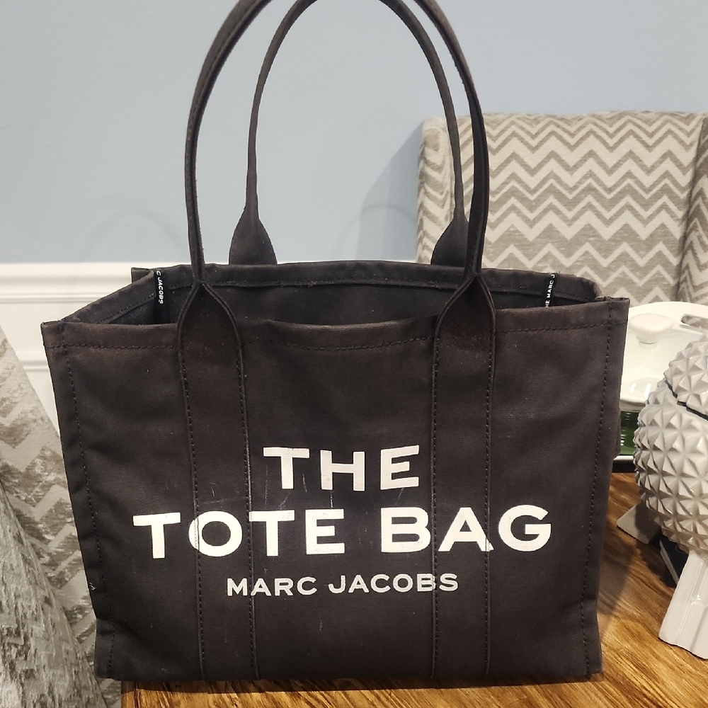Marc Jacobs Black Tote with White Lettering